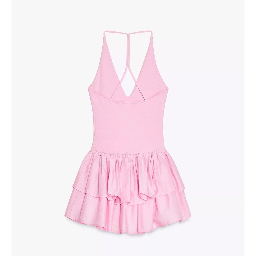 Pink Ruffled Mini Dress - Picture 4 of 4